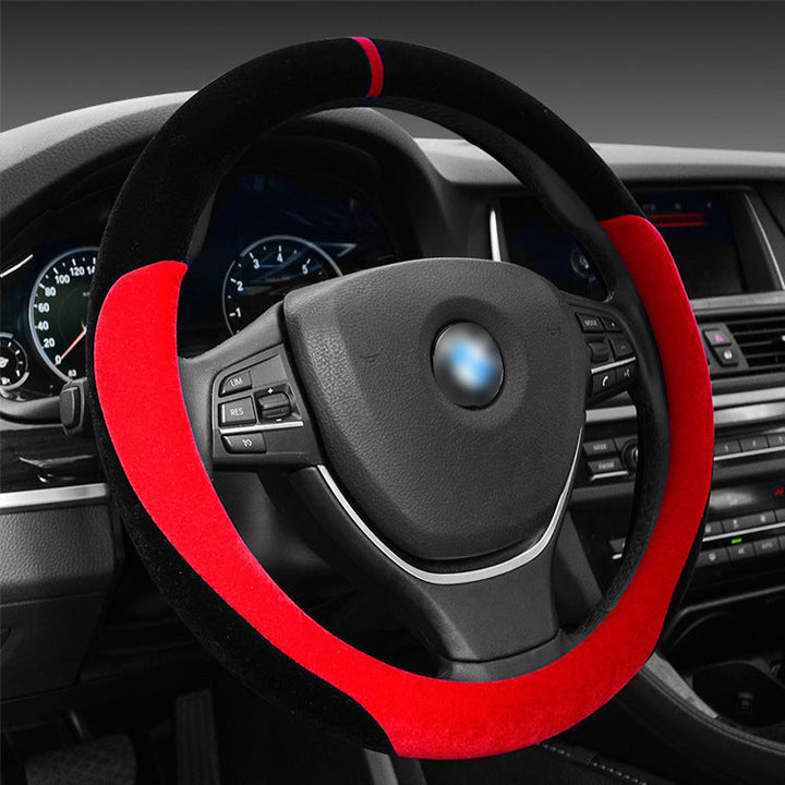 Transform Your Driving Experience with Our Winter Short Plush Flocking Steering Wheel Cover