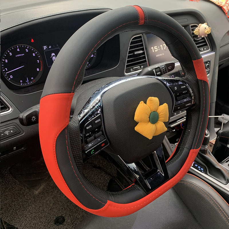 Universal Leather Steering Wheel Cover