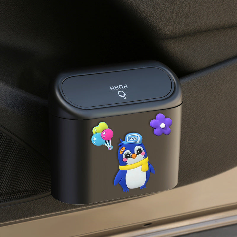 Car Trash Can Door Hanging Storage Bin Cartoon