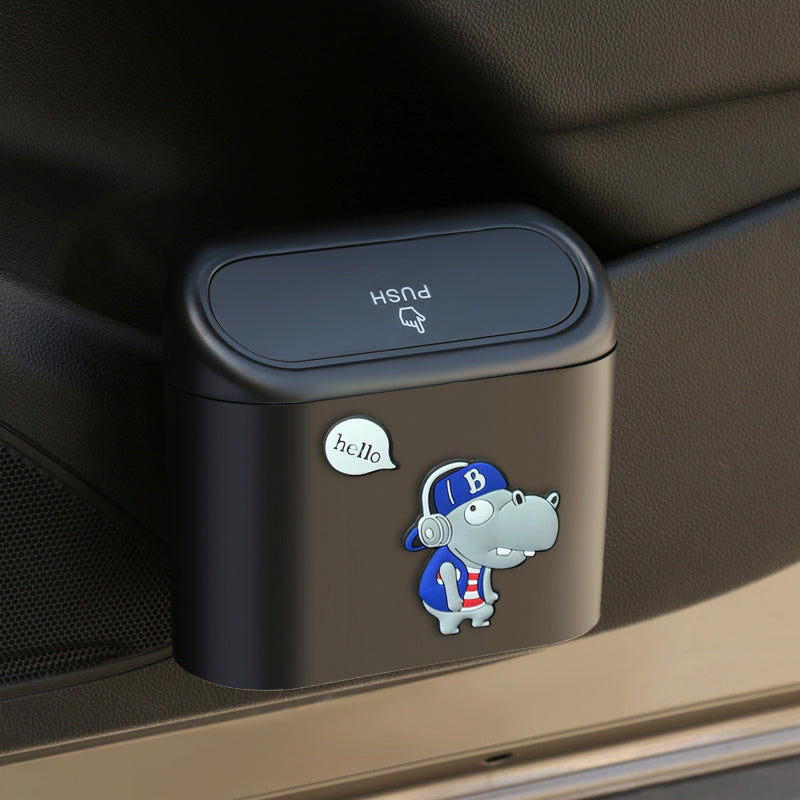 Car Trash Can Door Hanging Storage Bin Cartoon