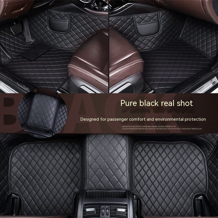 Car Foot Mat Fully Surrounded By Leather
