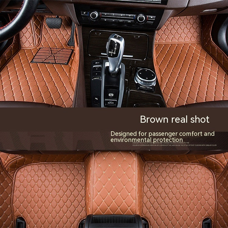Car Foot Mat Fully Surrounded By Leather