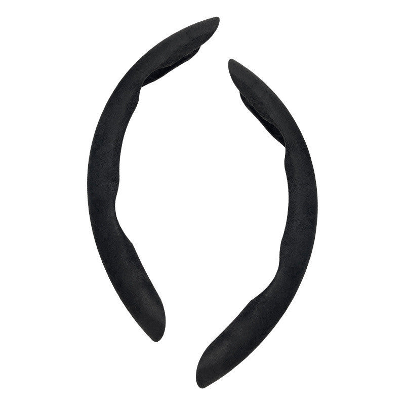 Flipping Fur Steering Wheel Protection Leather Cover