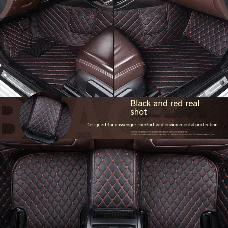 Car Foot Mat Fully Surrounded By Leather