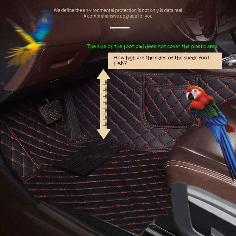 Car Foot Mat Fully Surrounded By Leather