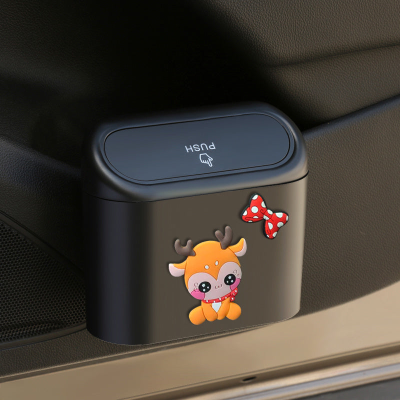 Car Trash Can Door Hanging Storage Bin Cartoon