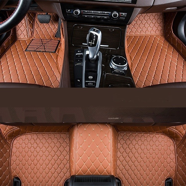 Car Foot Mat Fully Surrounded By Leather