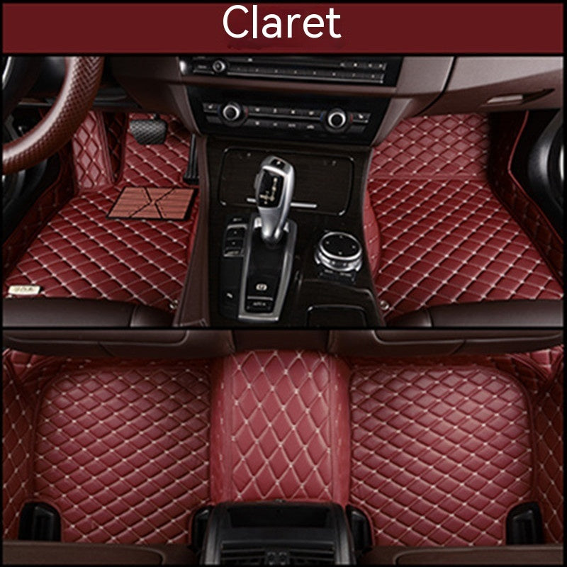 Car Foot Mat Fully Surrounded By Leather