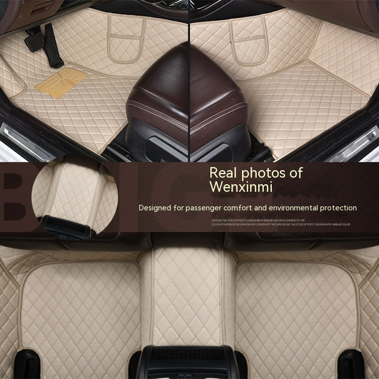 Car Foot Mat Fully Surrounded By Leather