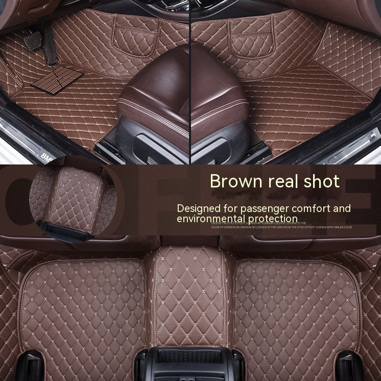 Car Foot Mat Fully Surrounded By Leather