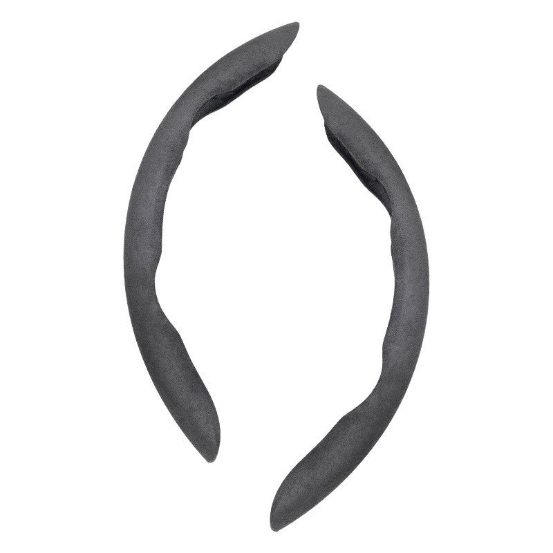 Flipping Fur Steering Wheel Protection Leather Cover