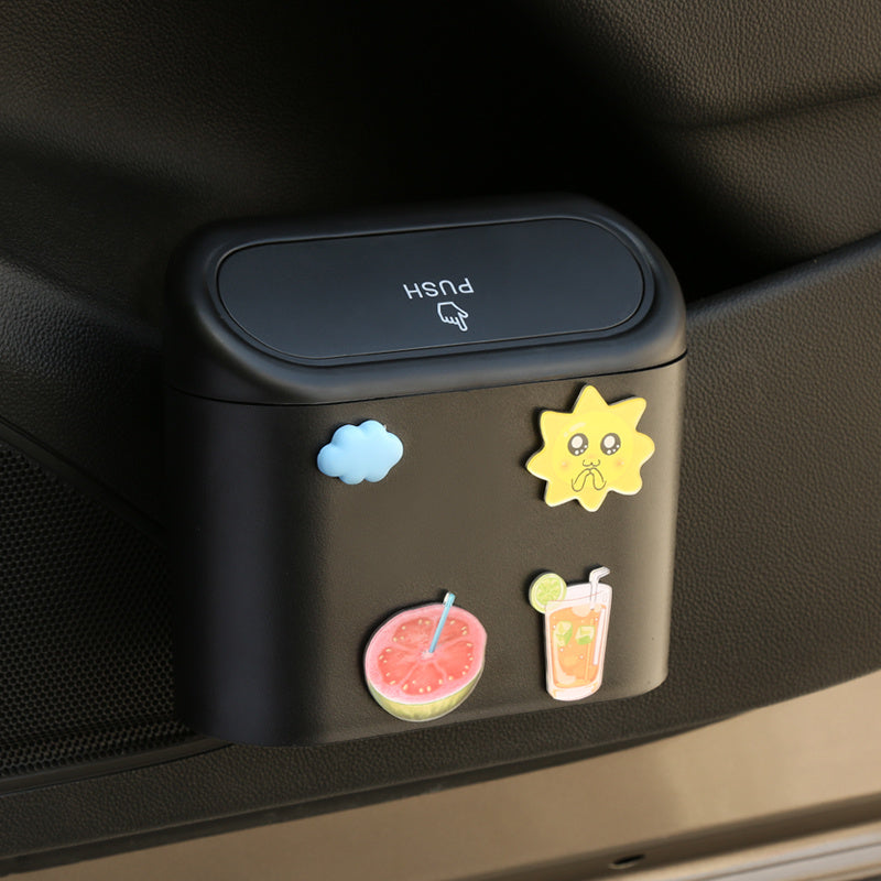 Car Trash Can Door Hanging Storage Bin Cartoon